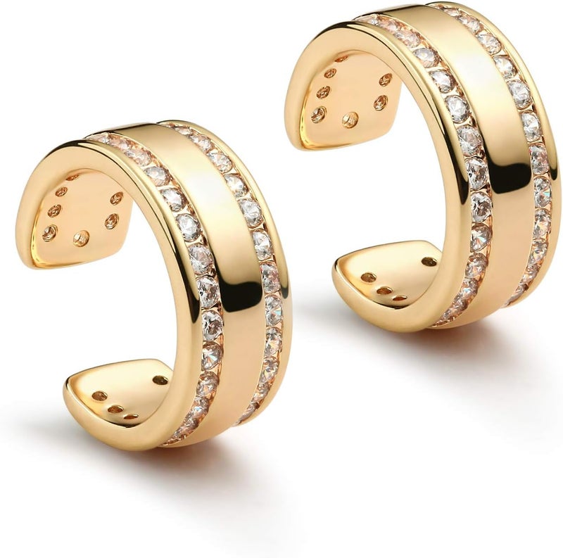 MYEARS Women Ear Cuff Earring Gold Non Pierced Ear Cartilage Clip on Wrap Hoop 14K Gold Filled Tiny Boho Beach Simple Minimalist Delicate Handmade Hypoallergenic Jewelry Gift-Sold as Single/Pair - Image 1